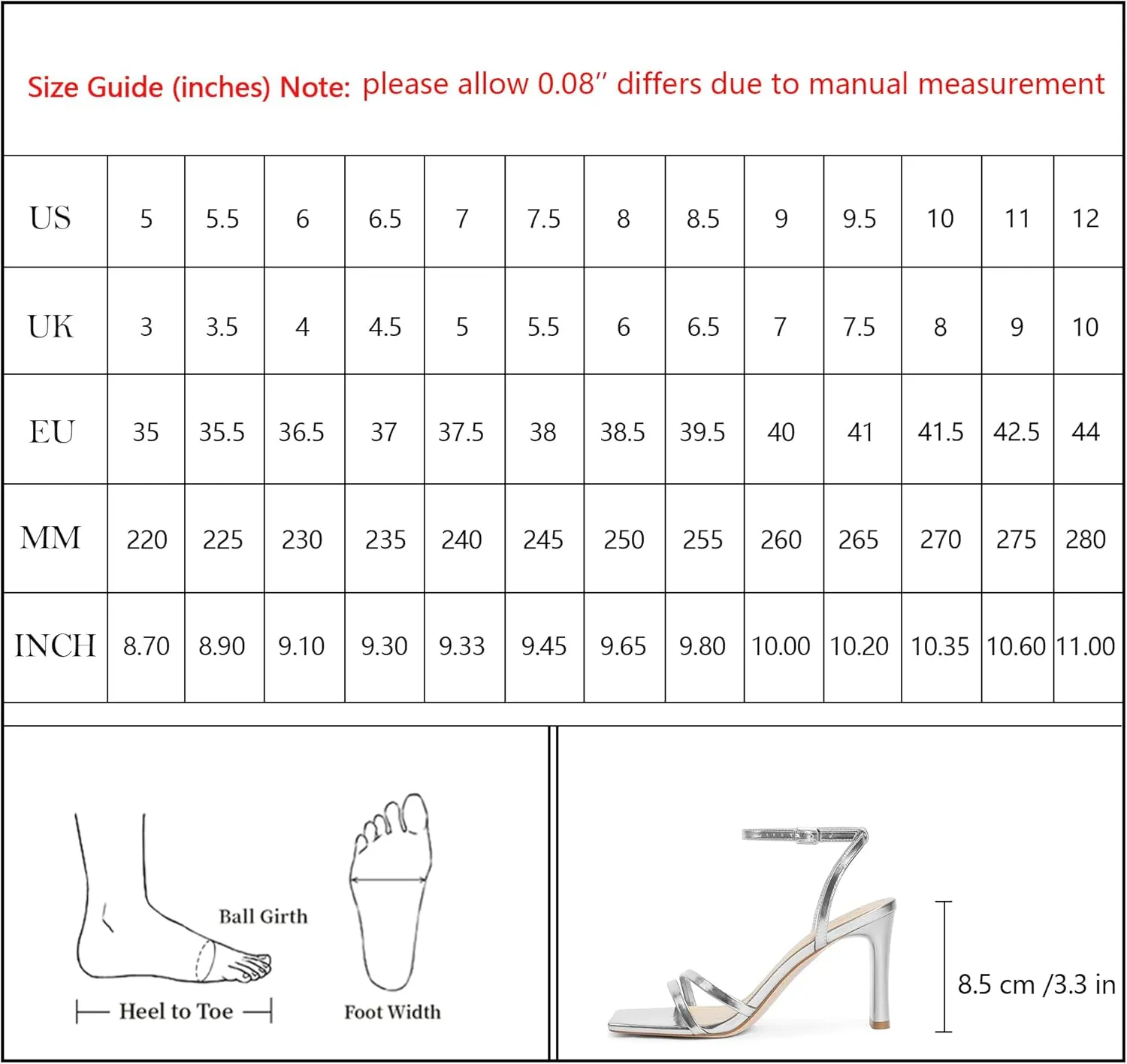 Modatope Womens Sandals Square Open Toe Chunky High Heels Strappy Ankle Strap Sandals Comfort Dress Party Shoes