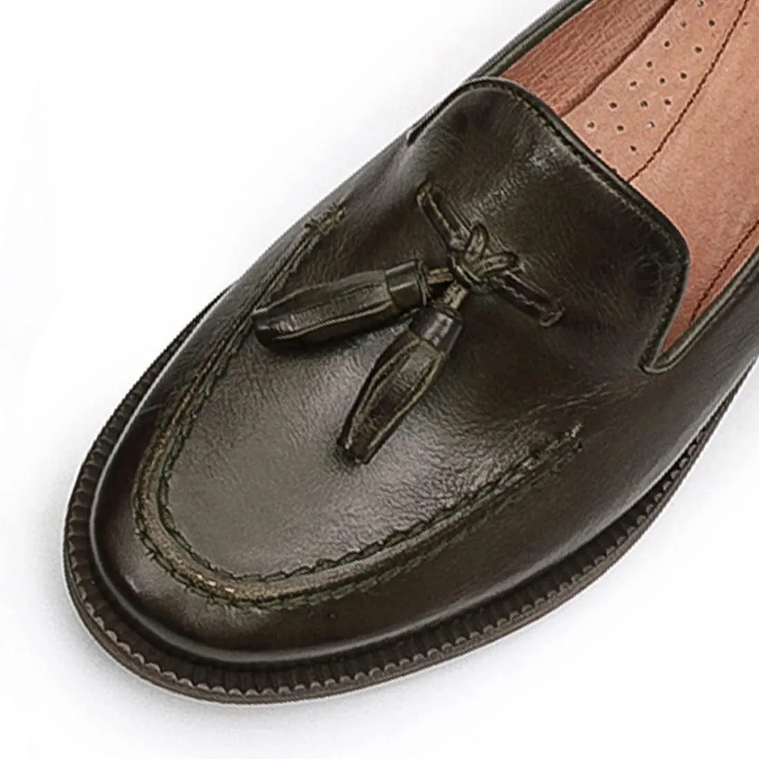 Mona flying Women's Vintage Leather Chunky Mid Heel Oxfords Brogues Dress Pumps Perforated Round Toe Shoes