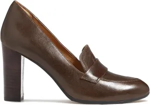 MOOMMO Women's Chunky Block Heel Pumps Round Closed Toe Slip On Oxford Loafers Shoes High Heels Snake Skin Work Pump Suede Loafer for Office Ladies Classic Formal Business Professional 4-13 M US
