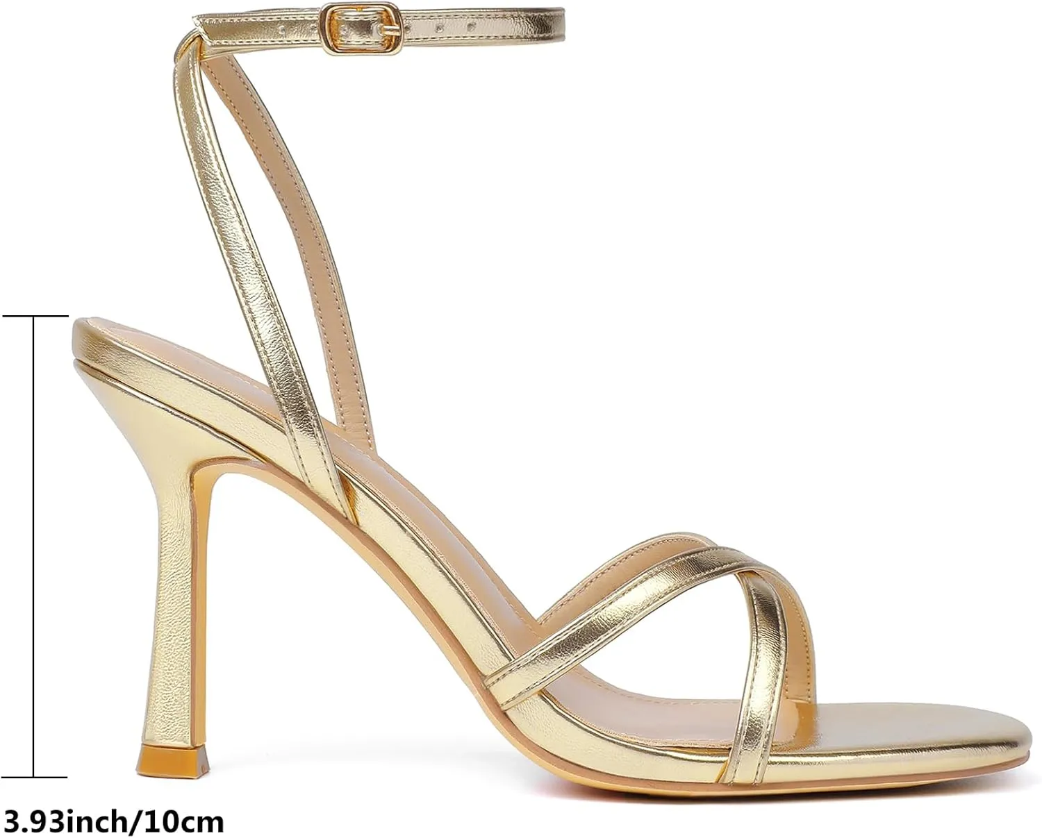 Mostrin Strappy Heels for Women Lace Up Ankle Strap Round Open Toe Stiletto High Heels Women's Heeled Sandals for Prom, Party, Daily