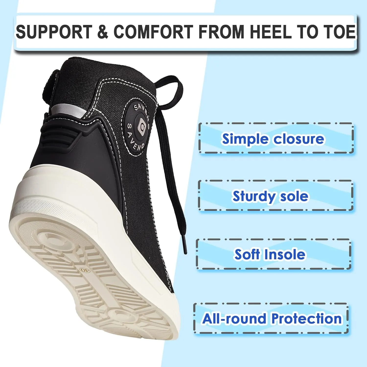 Motorcycle Shoes Men, Street Riding Sneakers, Rubber Sole with Strong Grip, Ankle Support, Extra Gear Shift Pad, Fast Release Side Zipper
