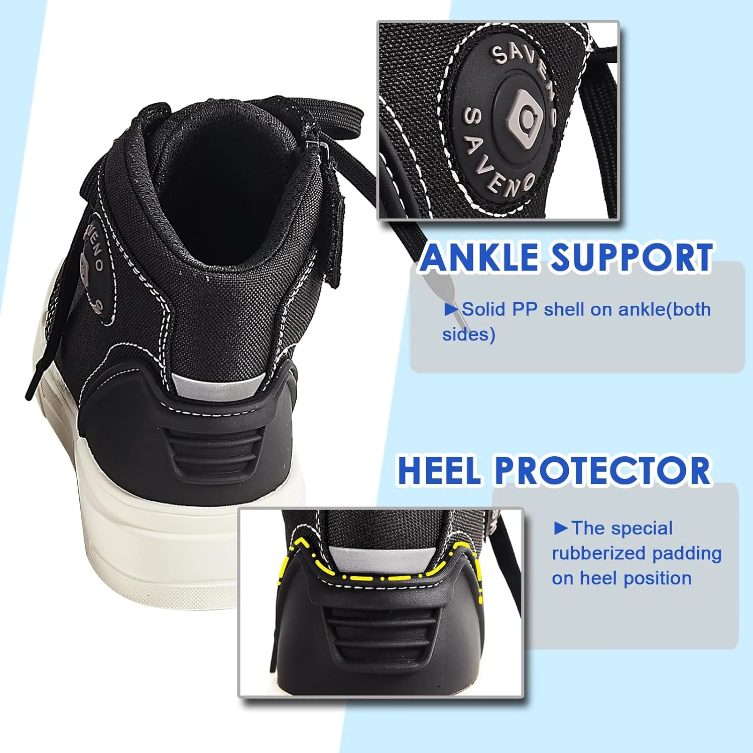 Motorcycle Shoes Men, Street Riding Sneakers, Rubber Sole with Strong Grip, Ankle Support, Extra Gear Shift Pad, Fast Release Side Zipper