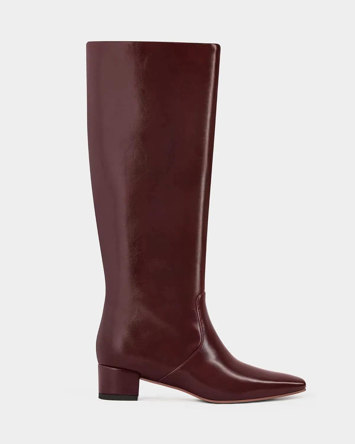 MUCCCUTE Knee High Boots - Boots for Women Square Toe Chunky Heels Tall Boots Pull-On PU Low Block Heel Long Boot