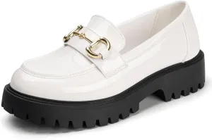 MUSSHOE Loafers for Women Platform Chunky Comfortable Slip-On Womens Loafers Fashion Business Work Dressy Casual Shoes