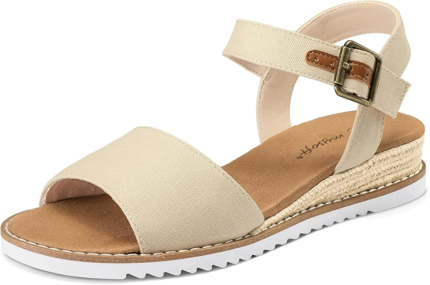 mysoft Women's Espadrilles Wedge Sandals Open Toe Ankle Strap Comfortable Casual Summer Walking Shoes