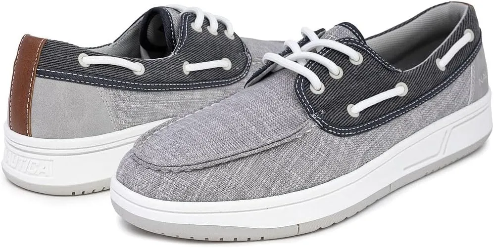 Nautica Men's Casual Boat Shoes, Moc-Toe Loafers with Cushioned Insole, Deck Fashion Sneaker