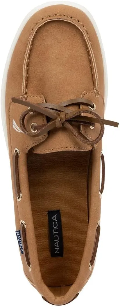 Nautica Women's Casual Boat Shoes, Moc-Toe Loafers with Cushioned Insole, Deck Fashion Sneaker