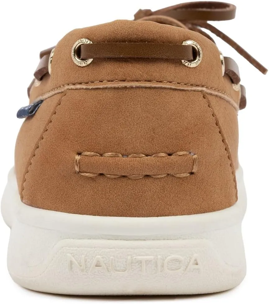 Nautica Women's Casual Boat Shoes, Moc-Toe Loafers with Cushioned Insole, Deck Fashion Sneaker