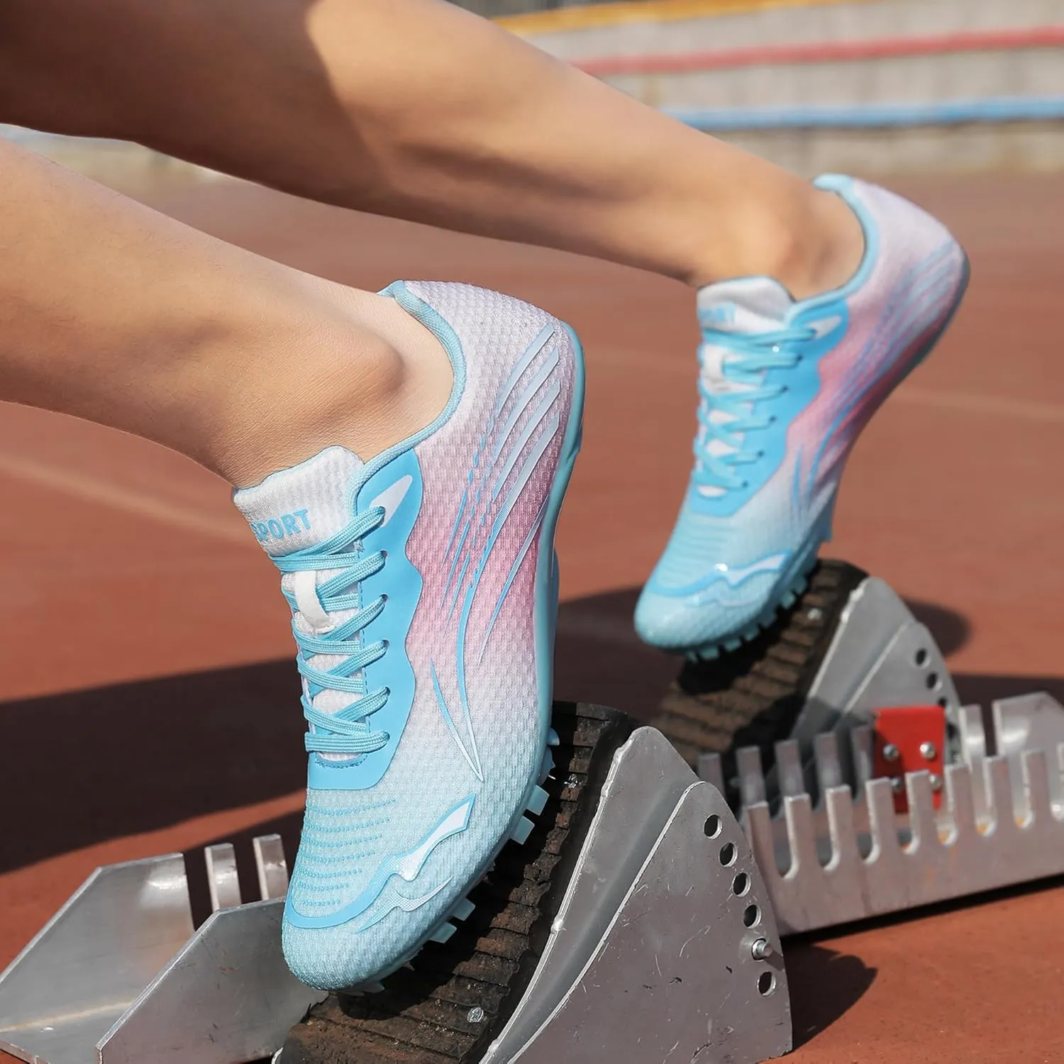 New Upgrade Track and Field Shoes for Men Women Girls Boys 8 Spikes Sneakers Outdoor Professional Running Nail Spikes Shoes Sprint Racing Running Jumping Shoes Boys Grils