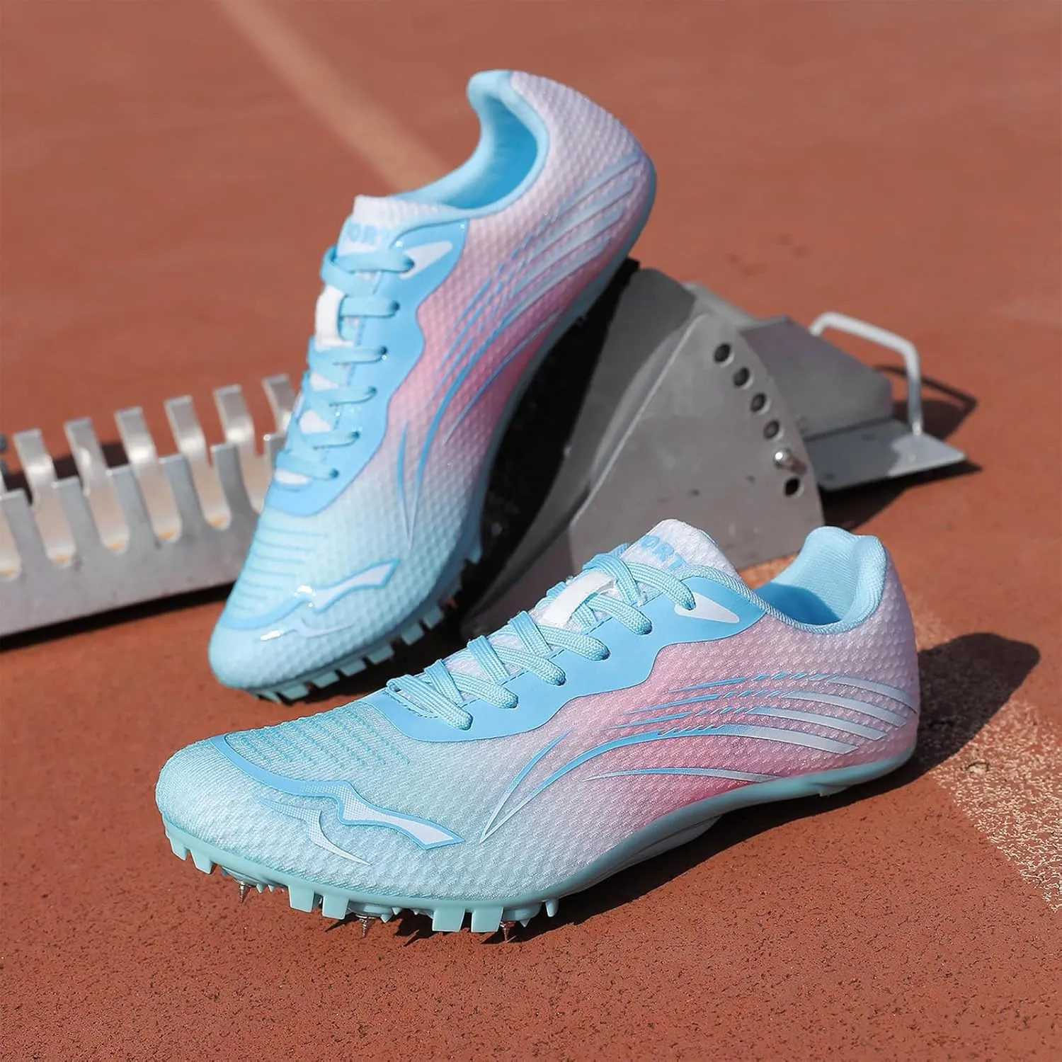 New Upgrade Track and Field Shoes for Men Women Girls Boys 8 Spikes Sneakers Outdoor Professional Running Nail Spikes Shoes Sprint Racing Running Jumping Shoes Boys Grils