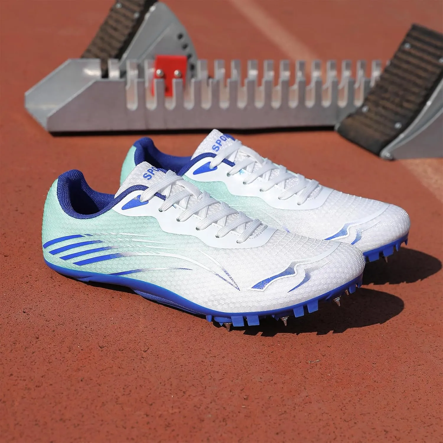New Upgrade Track and Field Shoes for Men Women Girls Boys 8 Spikes Sneakers Outdoor Professional Running Nail Spikes Shoes Sprint Racing Running Jumping Shoes Boys Grils