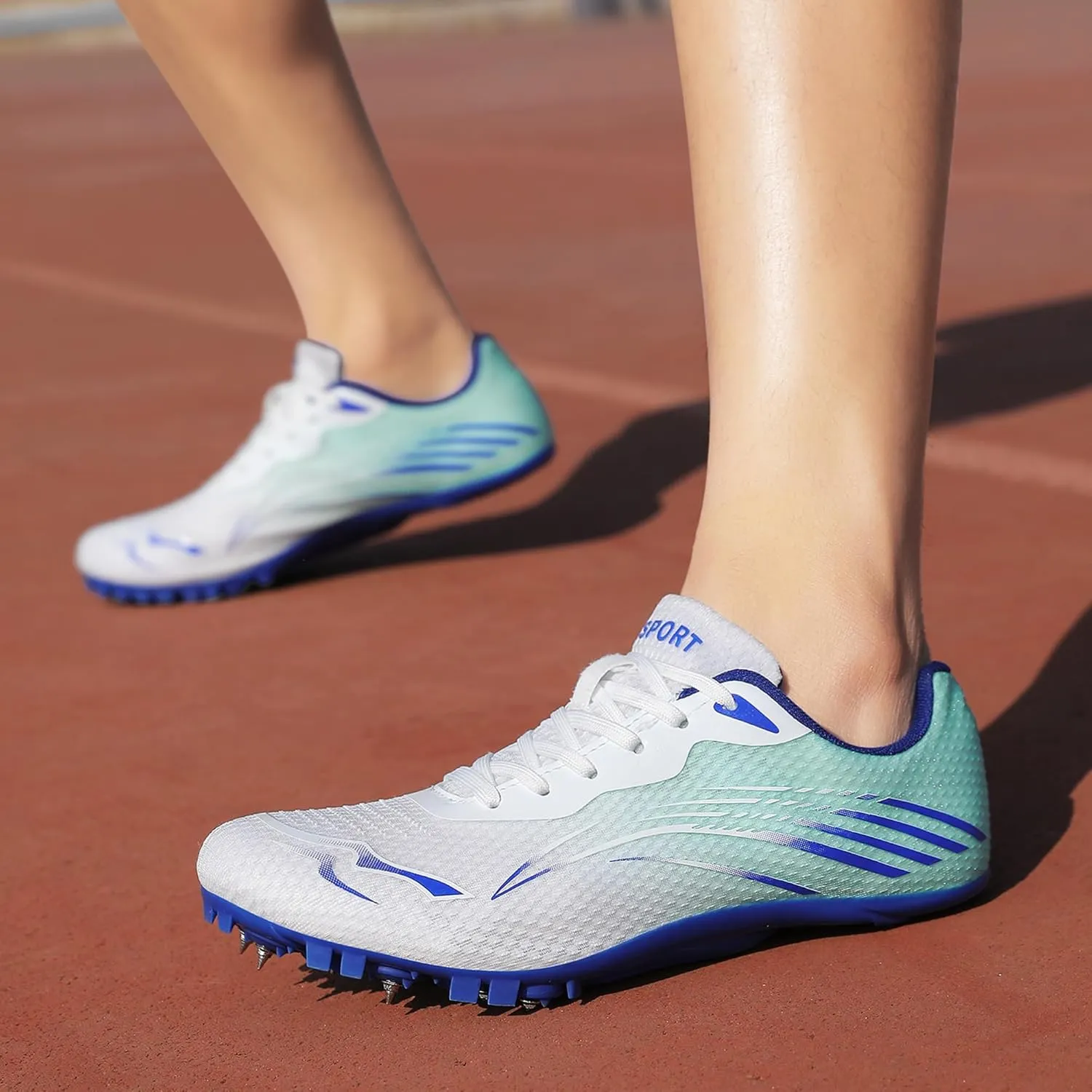 New Upgrade Track and Field Shoes for Men Women Girls Boys 8 Spikes Sneakers Outdoor Professional Running Nail Spikes Shoes Sprint Racing Running Jumping Shoes Boys Grils