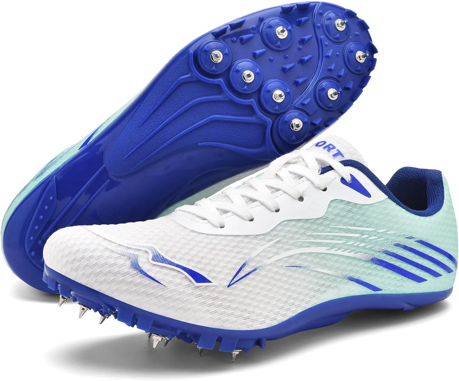 New Upgrade Track and Field Shoes for Men Women Girls Boys 8 Spikes Sneakers Outdoor Professional Running Nail Spikes Shoes Sprint Racing Running Jumping Shoes Boys Grils