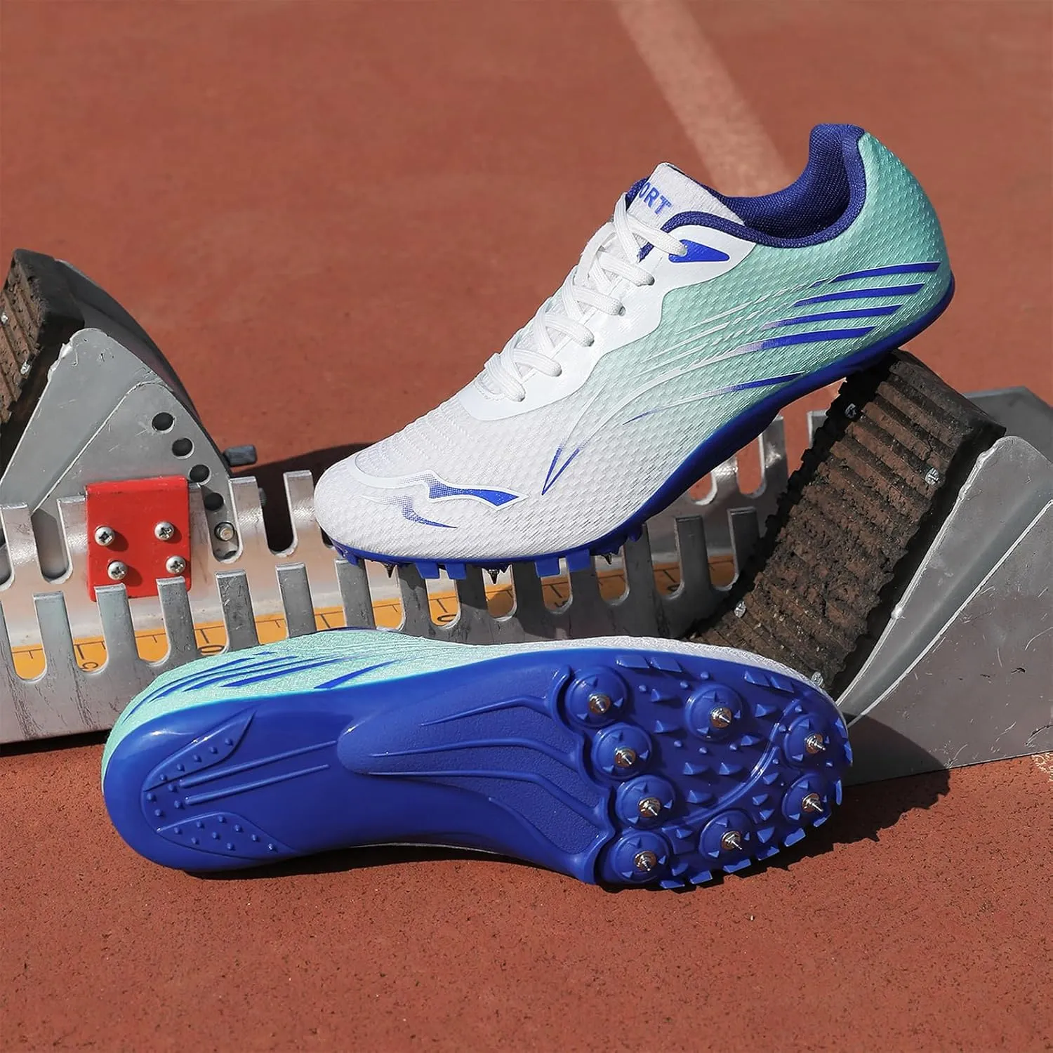 New Upgrade Track and Field Shoes for Men Women Girls Boys 8 Spikes Sneakers Outdoor Professional Running Nail Spikes Shoes Sprint Racing Running Jumping Shoes Boys Grils