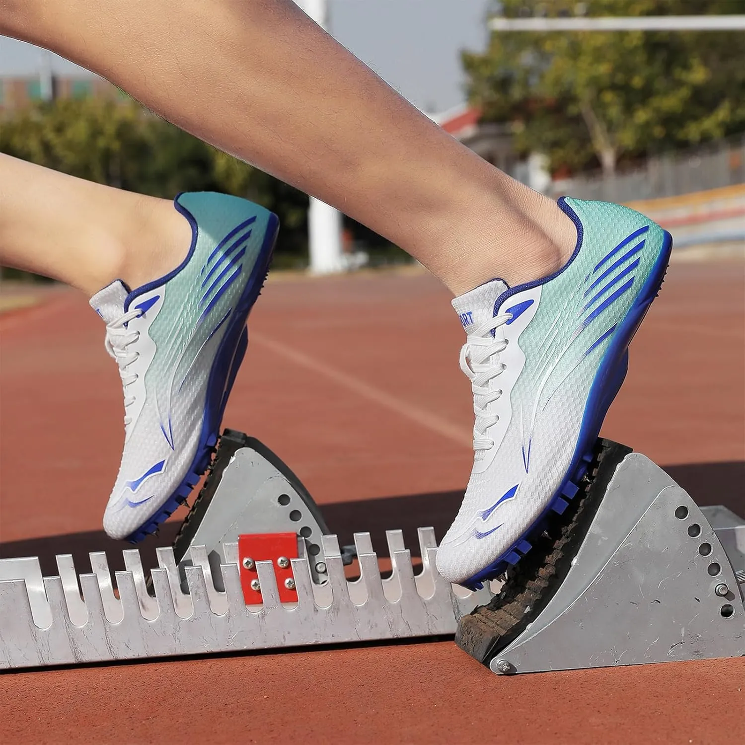 New Upgrade Track and Field Shoes for Men Women Girls Boys 8 Spikes Sneakers Outdoor Professional Running Nail Spikes Shoes Sprint Racing Running Jumping Shoes Boys Grils