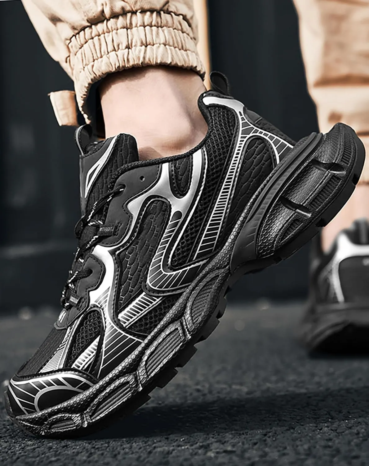 Niepce Inc Streetwear Mid Top Fashion Chunky Sneakers for Men