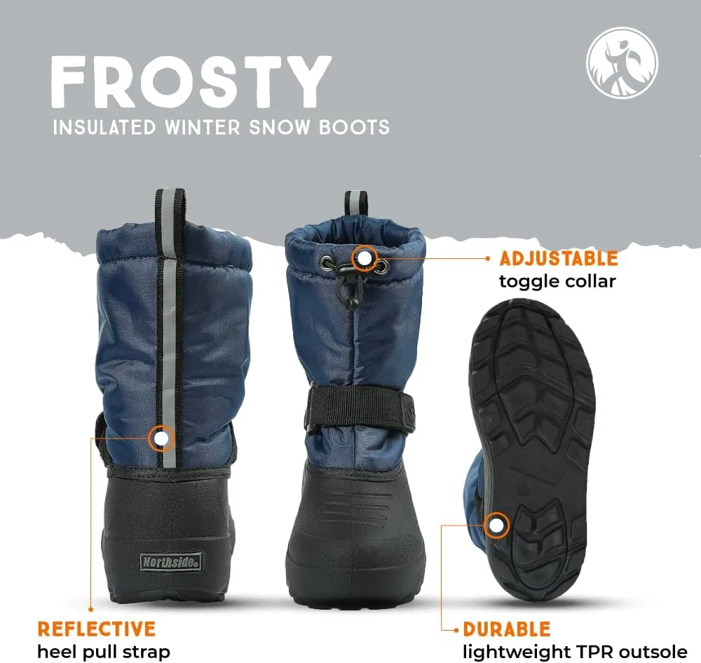 Northside Frosty Insulated Winter Snow Boots for Girls and Boys with Rugged, Water Resistant Nylon Upper, Quick-Drying Lining, Removable EVA Insole, and Durable TPR Outsole