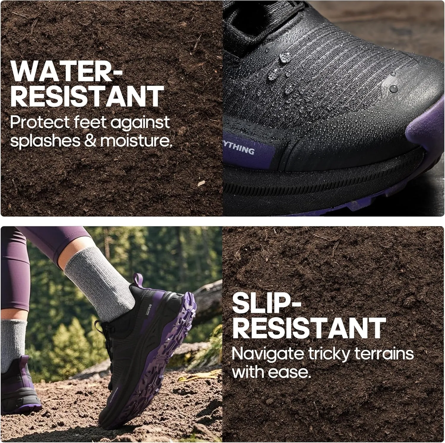 NORTIV 8 Women's Lightweight Hiking Shoes Quick Laces Outdoor Fashion Sneakers