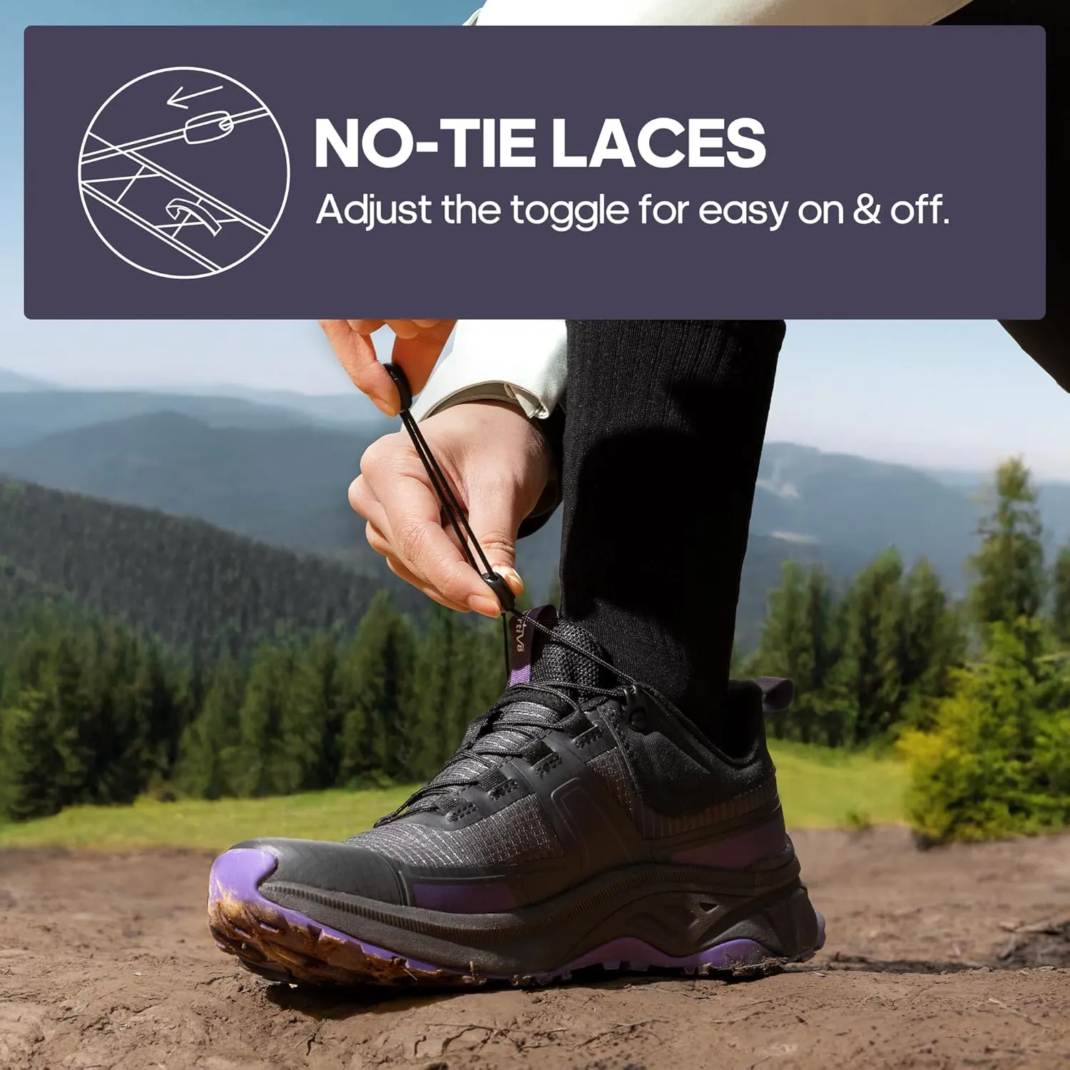 NORTIV 8 Women's Lightweight Hiking Shoes Quick Laces Outdoor Fashion Sneakers