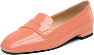 NUMALEO Women's Loafers Penny Loafers Fashion Comfortable Slip On Flats for Women Low Heel Chunky Pumps Patent Heels Work Office Dressy Shoes