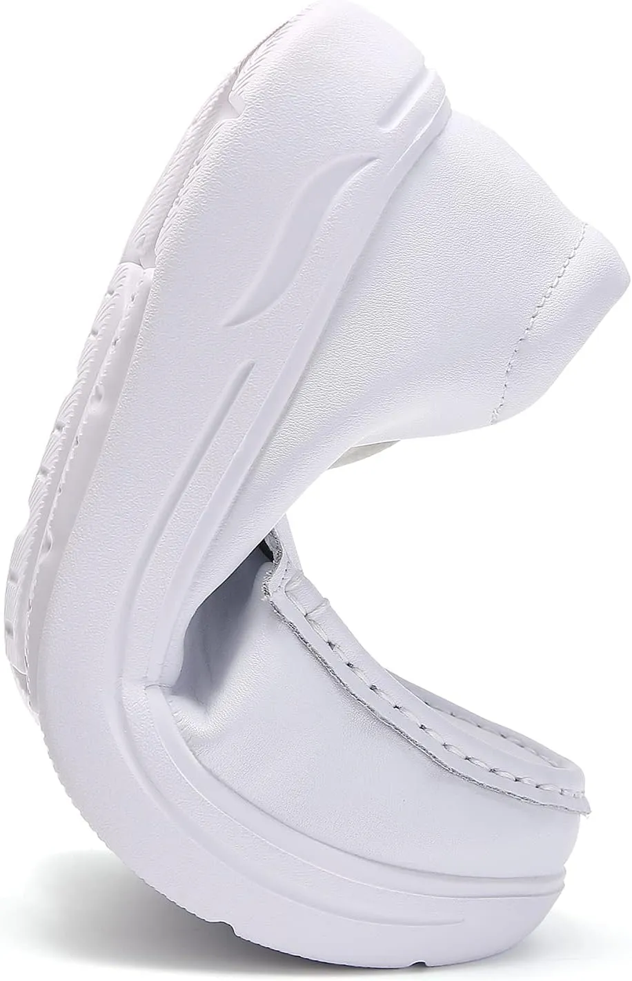 Nurse Shoes Women Nursing Work Healthcare Slip Resistant Breathable Restaurant Food Service Lightweight Leather Loafers