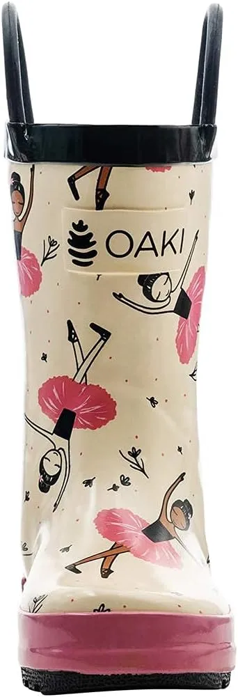 OAKI Toddler Rain Boots - Perfect Kids Rain Boots for Any Weather - Durable Rubber Baby Rain Boots Keep Little Feet Dry, Lightweight Waterproof with Easy-on Handle
