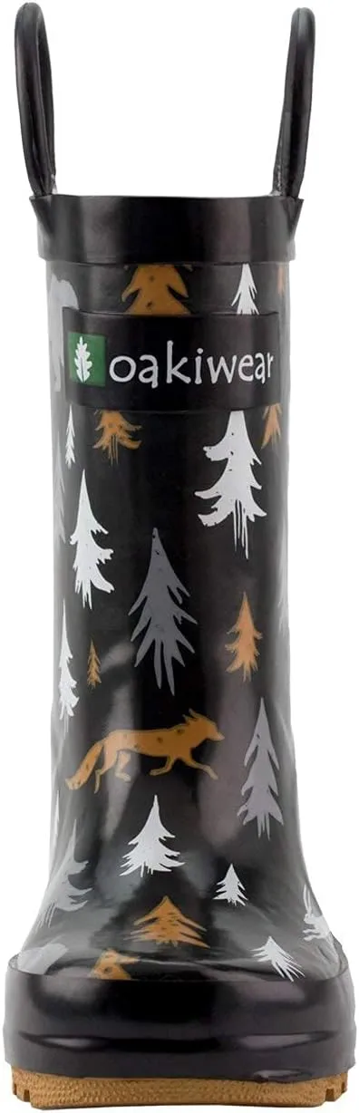 OAKI Toddler Rain Boots - Perfect Kids Rain Boots for Any Weather - Durable Rubber Baby Rain Boots Keep Little Feet Dry, Lightweight Waterproof with Easy-on Handle