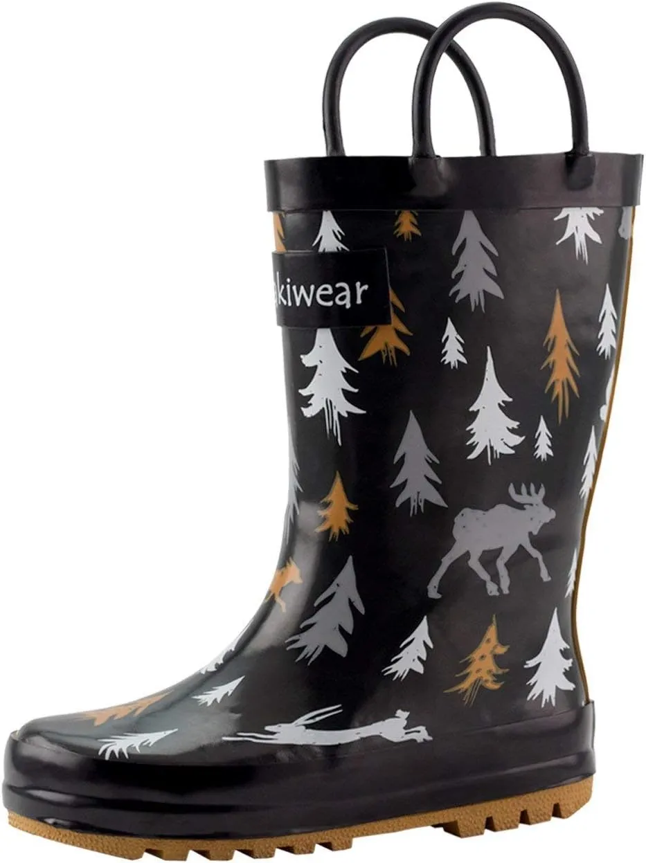 OAKI Toddler Rain Boots - Perfect Kids Rain Boots for Any Weather - Durable Rubber Baby Rain Boots Keep Little Feet Dry, Lightweight Waterproof with Easy-on Handle