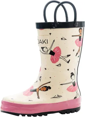 OAKI Toddler Rain Boots - Perfect Kids Rain Boots for Any Weather - Durable Rubber Baby Rain Boots Keep Little Feet Dry, Lightweight Waterproof with Easy-on Handle