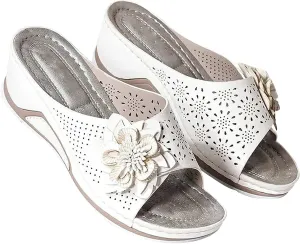 oiangi Women's Sandals Open Toe Hollow Out Wedge Sandals Casual Summer Slip-On Slippers Platform Sandals for Women