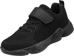 OJLVB Sneakers for Girls and Boys, Kids Running Tennis Shoes, Gym Trail Track Athletic Walking Shoe Black 1