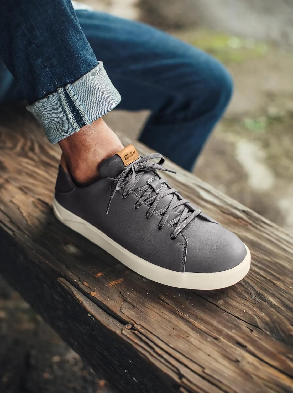 OLUKAI Lae'ahi Li 'ILI Men's Waterproof Leather Sneaker, Versatile & Casual Everyday Shoe, All-Day Comfort & Support, Enhanced Grip & Traction