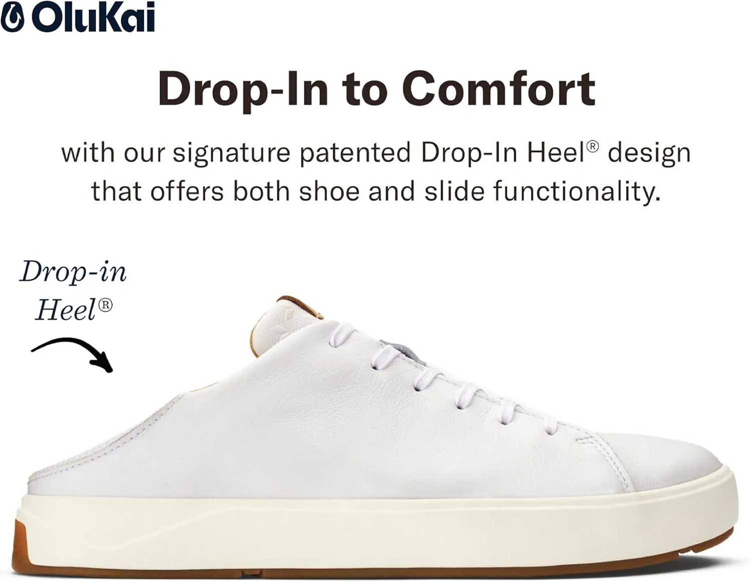 OLUKAI Lae'ahi Li 'ILI Men's Waterproof Leather Sneaker, Versatile & Casual Everyday Shoe, All-Day Comfort & Support, Enhanced Grip & Traction