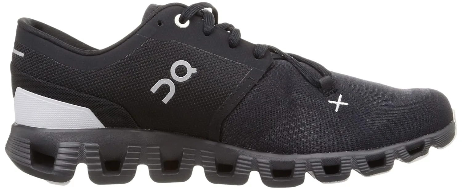 On Men's Cloud X 3 Sneakers, Black, 7.5 Medium US