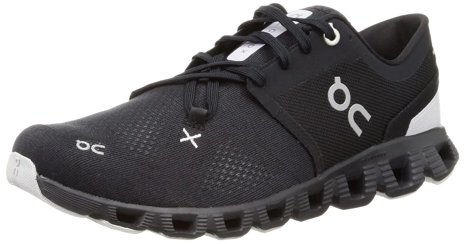 On Men's Cloud X 3 Sneakers, Black, 7.5 Medium US