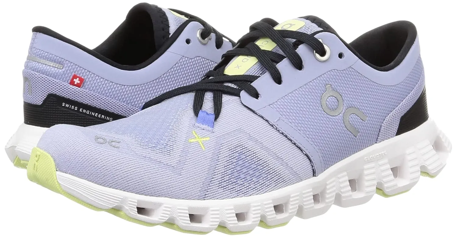 ON Women's Cloud X 3 Sneakers, Nimbus/White,9.5