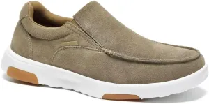 OrthoComfoot Men's Orthopedic Slip On Loafers Walking Shoes with Arch Support: Suede Leather Dress Slip-Ons Loafers for Plantar Fasciitis, Comfortable Non-Slip Shoes for Foot and Heel Pain Relief