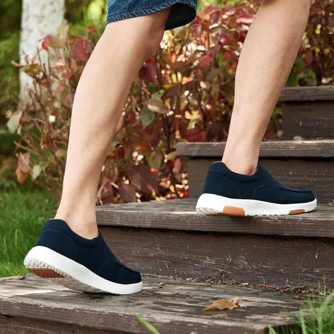 OrthoComfoot Men's Orthopedic Slip On Loafers Walking Shoes with Arch Support: Suede Leather Dress Slip-Ons Loafers for Plantar Fasciitis, Comfortable Non-Slip Shoes for Foot and Heel Pain Relief