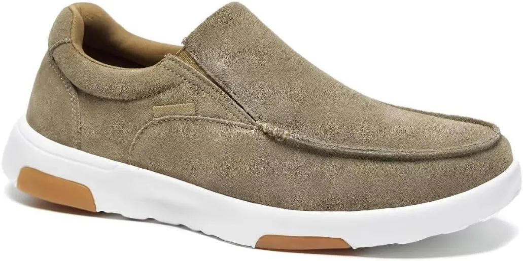 OrthoComfoot Men's Orthopedic Slip On Loafers Walking Shoes with Arch Support: Suede Leather Dress Slip-Ons Loafers for Plantar Fasciitis, Comfortable Non-Slip Shoes for Foot and Heel Pain Relief