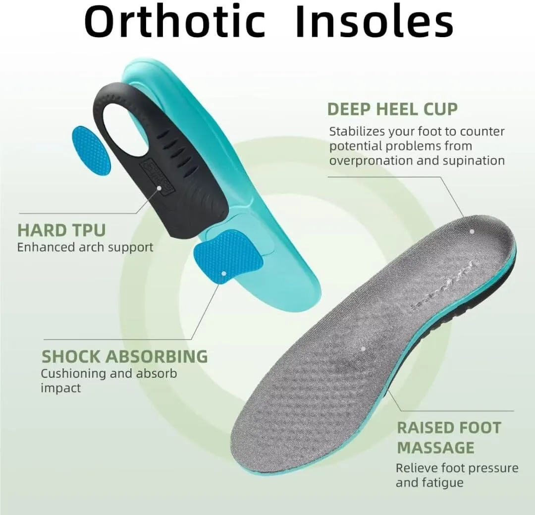 OrthoComfoot Men's Orthopedic Walking Shoes with Arch Support: Comfortable Casual Plantar Fasciitis Shoes for Flat Feet, Adjustable Cushion Orthotic Fashion Sneakers for Foot and Heel Pain