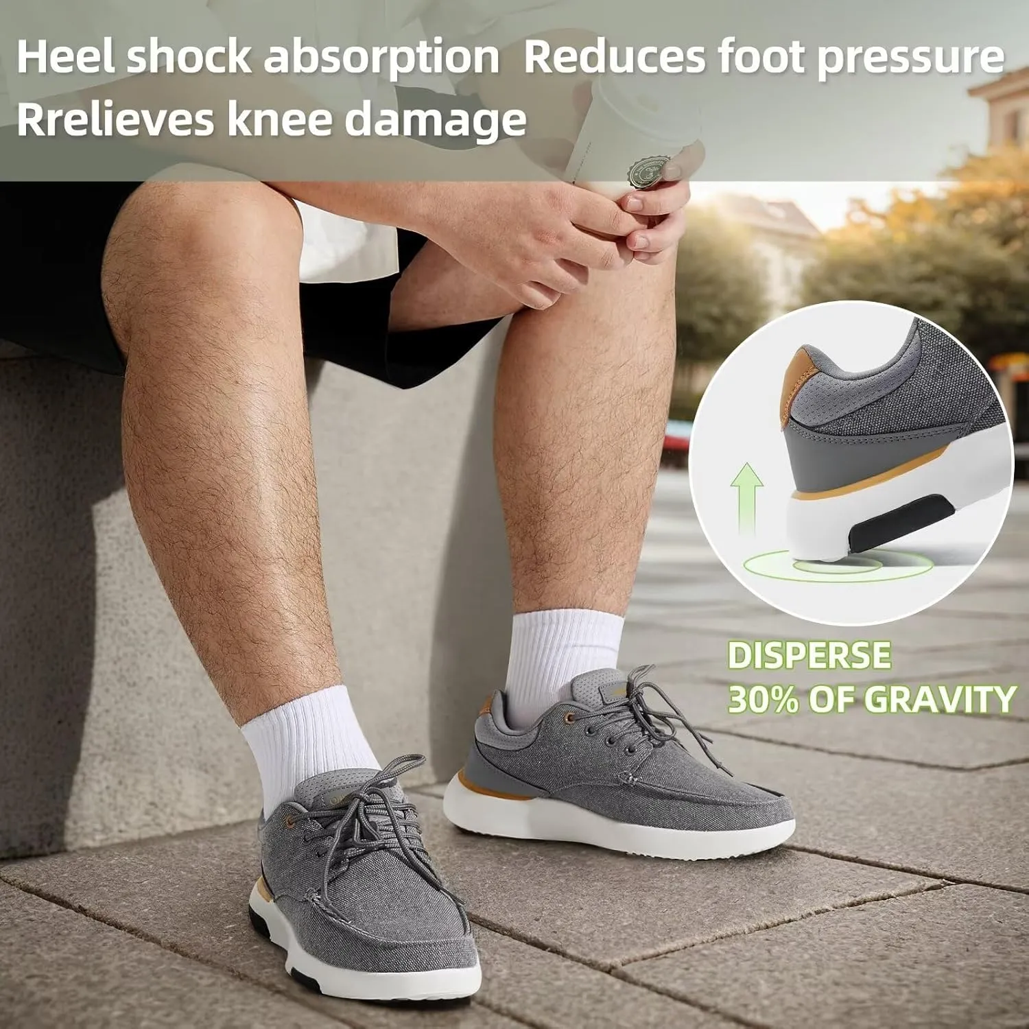 OrthoComfoot Men's Orthopedic Walking Shoes with Arch Support: Comfortable Casual Plantar Fasciitis Shoes for Flat Feet, Adjustable Cushion Orthotic Fashion Sneakers for Foot and Heel Pain