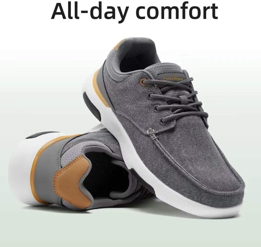 OrthoComfoot Men's Orthopedic Walking Shoes with Arch Support: Comfortable Casual Plantar Fasciitis Shoes for Flat Feet, Adjustable Cushion Orthotic Fashion Sneakers for Foot and Heel Pain