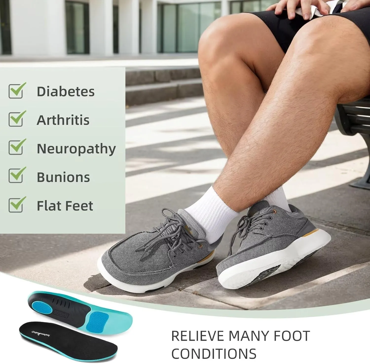 OrthoComfoot Men's Orthopedic Walking Shoes with Arch Support: Comfortable Casual Plantar Fasciitis Shoes for Flat Feet, Adjustable Cushion Orthotic Fashion Sneakers for Foot and Heel Pain