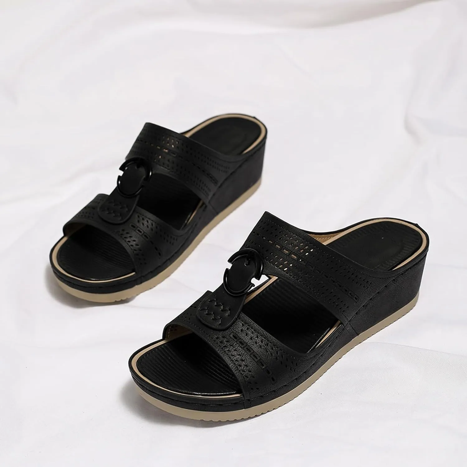 orthopaedic shoes, women's flip flops, elegant, open toe comfortable leisure mules, trendy summer outdoor beach sandals, slippers