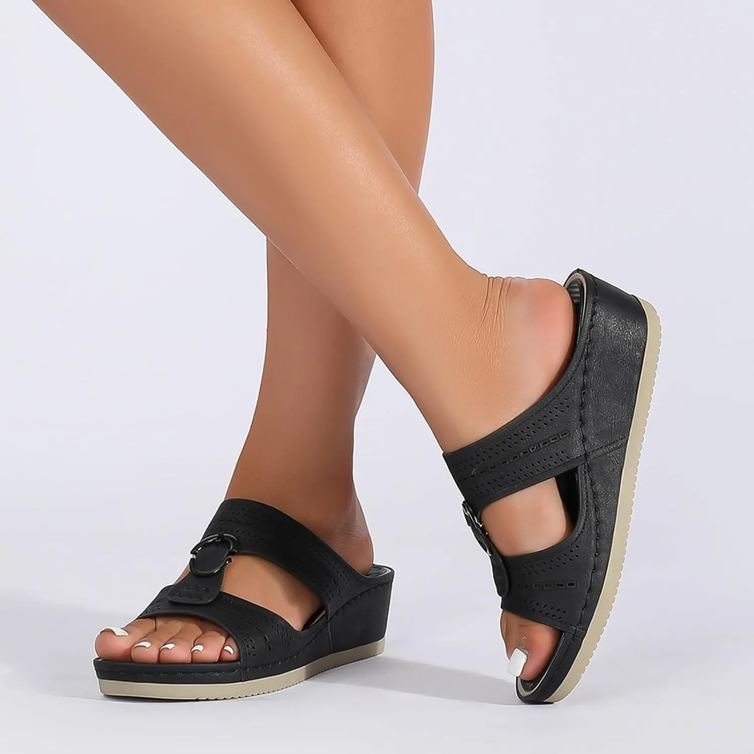 orthopaedic shoes, women's flip flops, elegant, open toe comfortable leisure mules, trendy summer outdoor beach sandals, slippers