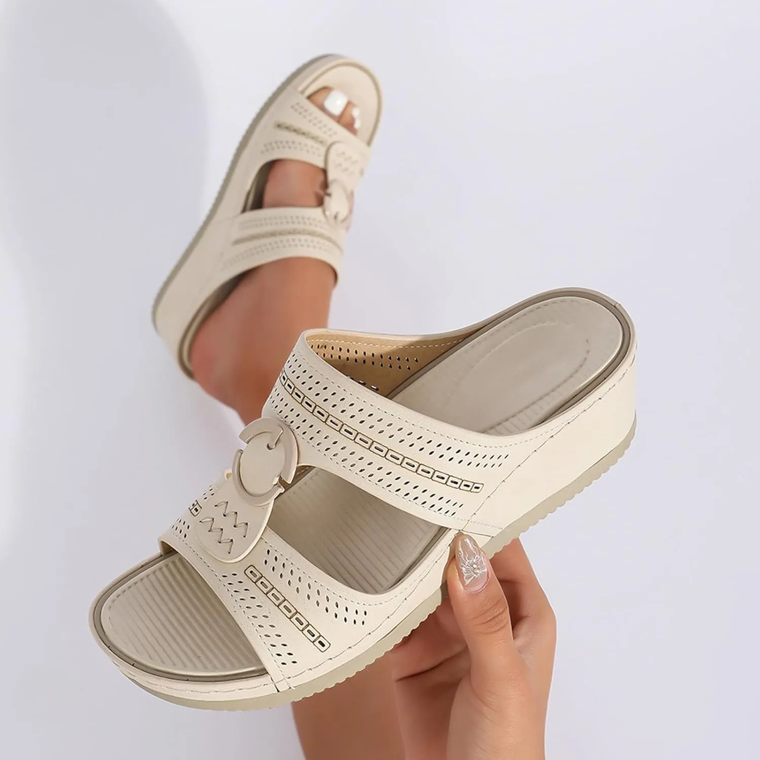 orthopaedic shoes, women's flip flops, elegant, open toe comfortable leisure mules, trendy summer outdoor beach sandals, slippers