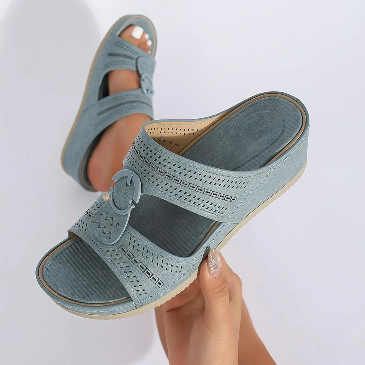 orthopaedic shoes, women's flip flops, elegant, open toe comfortable leisure mules, trendy summer outdoor beach sandals, slippers