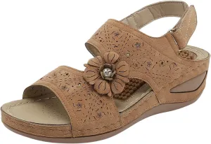 Orthopedic Platform Wedge Sandals for Women Womens Summer Sandals Size 8.5 Brown Sandals Women Dressy Wide Feet Plantar Fasciitis Sandal Orthopedic Sandal Shoes for Women Womens Sandals Size 5