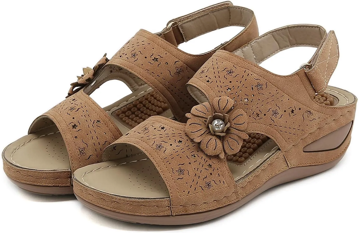 Orthopedic Platform Wedge Sandals for Women Womens Summer Sandals Size 8.5 Brown Sandals Women Dressy Wide Feet Plantar Fasciitis Sandal Orthopedic Sandal Shoes for Women Womens Sandals Size 5