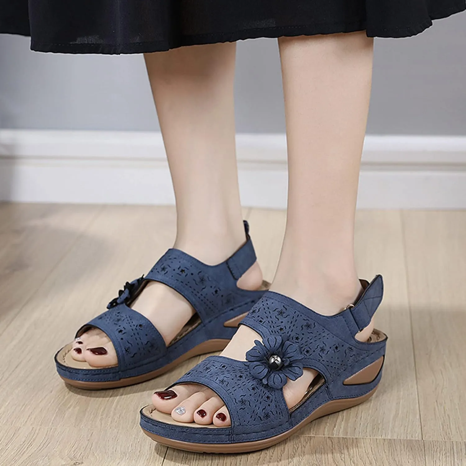 Orthopedic Platform Wedge Sandals for Women Womens Summer Sandals Size 8.5 Brown Sandals Women Dressy Wide Feet Plantar Fasciitis Sandal Orthopedic Sandal Shoes for Women Womens Sandals Size 5